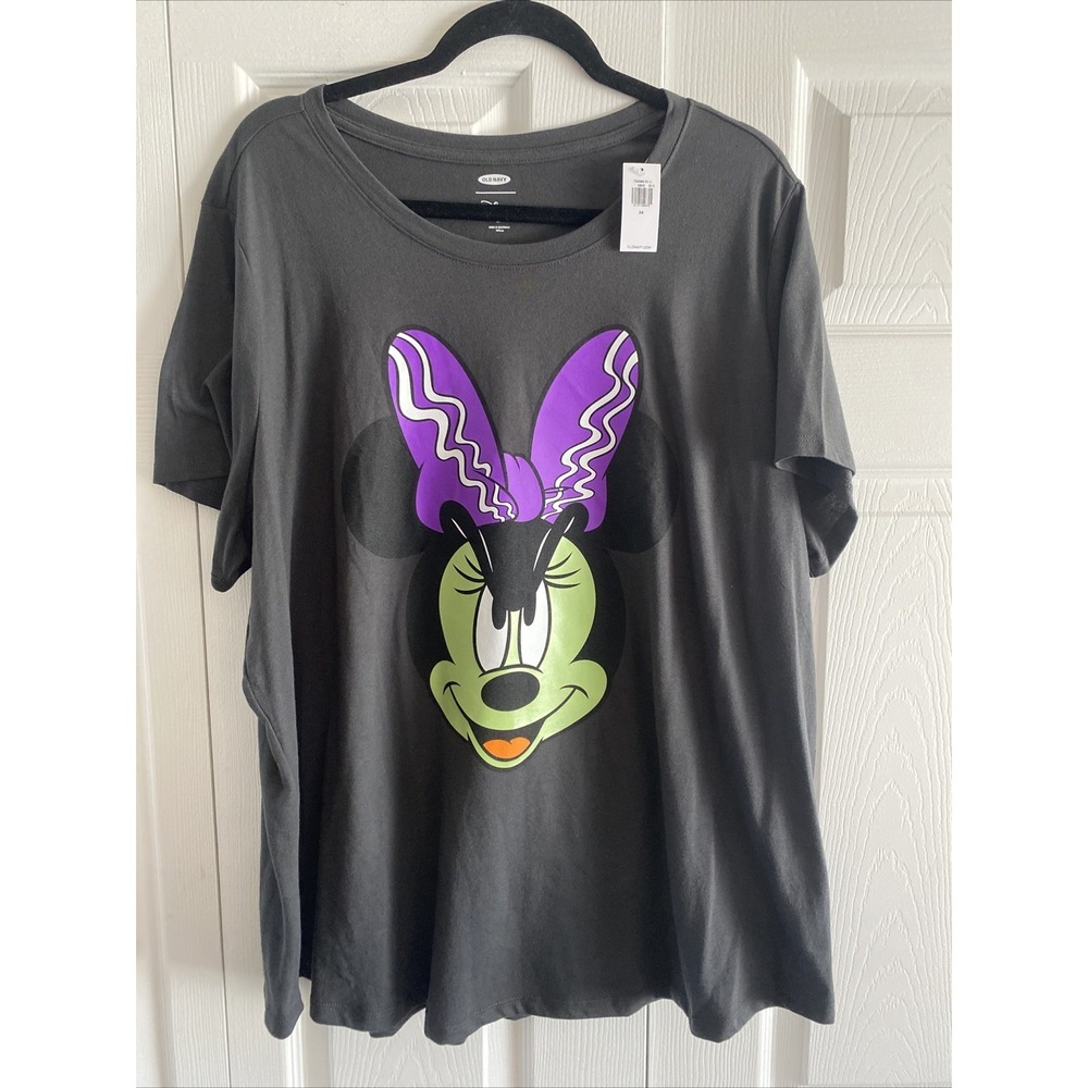 Old Navy Disney Minnie‎ Mouse Graphic Tee Womens 3X Grey Minnie Frankenstein NEW